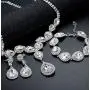 FUNRUN JEWELRY Wedding Bridal Crystal Jewelry Set for Women Teardrop Statement Necklace Bracelets Earrings Set FUNRUN JEWELRY Wedding Bridal Crystal Jewelry Set for Women Teardrop Statement Necklace Bracelets Earrings Set