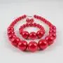 Shineland Simple Large Big Simulated Pearl Statement Necklace Bracelet and Earrings Jewelry Set (Red) Shineland Simple Large Big Simulated Pearl Statement Necklace Bracelet and Earrings Jewelry Set (Red)