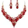 EVER FAITH Womens Crystal Elegant Bridal Floral Cluster Teardrop Statement Necklace Earrings Set EVER FAITH Womens Crystal Elegant Bridal Floral Cluster Teardrop Statement Necklace Earrings Set