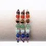 Cherry Tree Collection Natural Gemstone Chakra Bracelet | Adjustable Size Nylon Cord | 6mm Beads, Silver Spacers | 5''-6.5'' Womens/Girls/Child