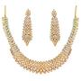 Touchstone Indian Bollywood Intricately Crafted Diamond Look Rhinestone Crystal Colorful Wedding Designer Jewelry Necklace Set in Gold and Silver Tone for Women.