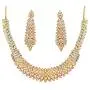 Touchstone Indian Bollywood Intricately Crafted Diamond Look Rhinestone Crystal Colorful Wedding Designer Jewelry Necklace Set in Gold and Silver Tone for Women.