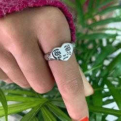 Sad Face Ring,Women Girls Streetwear Open Fun Cartoon Crying Face Tear Drop Weep Adjustable Statement Rings