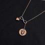 POTIY Rose Gold Initial Disc Necklace 26 Letter Charm Y Necklace for Women Alphabet Infinity Jewelry Gift for Her