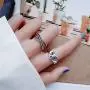 Crying Face Rings for Girls Fun Cartoon Sad Face Tear Drop Love Heart Ring Statement Expandable Open Finger Ring Adjustable Valentines Jewelry Birthday for Women Girl Friend Lover
