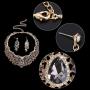EVER FAITH Womens Austrian Crystal Flower Cluster Teardrop Necklace Earrings Set