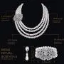 BABEYOND 1920s Gatsby Pearl Necklace Vintage Bridal Pearl Necklace Earrings Jewelry Set Multilayer Imitation Pearl Necklace with Brooch BABEYOND 1920s Gatsby Pearl Necklace Vintage Bridal Pearl Necklace Earrings Jewelry Set Multilayer Imitation Pearl Necklace with Brooch