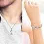OIDEA His Hers Love Heart Key Lock Macthing Bangle Bracelet Tag Pendat Necklace for Valentines Day Gifts,Silver,Roseold