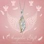 NINAQUEEN Angel Wings Charms 925 Sterling Silver Gold Plated Dangle Beads Charms for Necklace Lucky Charms with 5A Cubic Zirconia Birthday Gifts for Daughter Mom