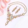 EVER FAITH Womens Marquise Crystal Flower Leaf Elegant Bridal Bib Collar Statement Necklace Earrings Set