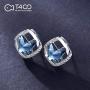 T400 925 Sterling Silver Blue Butterfly Crystal Pendant Necklace Dangling Stud Earrings Jewelry Set Birthday Gift for Women Girls