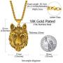 Richsteel Wolf Teeth/Wolf Pendant Necklace for Men 316 Stainless Steel/18K Gold Plated/Black Viking Wolf Nordic Jewelry(with Gift Box)