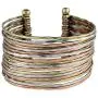 ZAD Hammered Bunch Mixed Metal Cuff Bracelet - One Size Fits Most