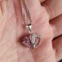 Uloveido Fashion Austrian CZ Crystals Double Heart Shape Pendant Necklace Valentines Gift N673