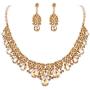 BriLove Indian Costume Jewelry Sets for Brides Rhinestone Teardrop Hollow Scroll Statement Necklace Dangle Earrings
