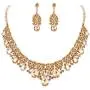 BriLove Indian Costume Jewelry Sets for Brides Rhinestone Teardrop Hollow Scroll Statement Necklace Dangle Earrings