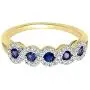 Dazzlingrock Collection 10K Round White Diamond & Gemstone Bridal Stackable Wedding Band Swirl Ring, Yellow Gold