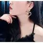 Fashion Shine Full Rhinestone Long Heart Drop Earrings for Women Luxury Pendientes Jewelry Gifts Fashion Tassel earring 2 pcs