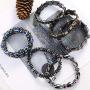FIBO STEEL 8Pcs Hematite Bead Bracelets for Men Women 8mm Tiger Eye Stone Beads Bracelet Elastic Natural Magnetic Stone Bracelet Set