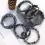 FIBO STEEL 8Pcs Hematite Bead Bracelets for Men Women 8mm Tiger Eye Stone Beads Bracelet Elastic Natural Magnetic Stone Bracelet Set