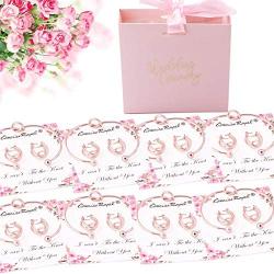 Bridesmaid Bracelet Earrings Gifts Set of 4 6 7 8,Bridesmaid Proposal Gifts Sets for Bachelorette Party Shower Party