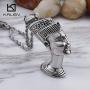 Davitu Ethnic Ancient Egypt Queen Nefertiti Pendant Neklace for Men Stainless Steel Egyptian Women with Hat Necklace Jewelry - (Metal Color: KP56529-BD, Length: 60cm 23.6 inches)
