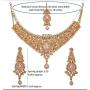 Touchstone Indian Bollywood Intricately Crafted Diamond Look Rhinestone Crystal Colorful Wedding Designer Jewelry Necklace Set in Gold and Silver Tone for Women.