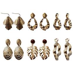 6 Pairs Assorted Dangling Gold metal Earrings Jewelry Best Gift for Women and Girls(Factory direct sales)