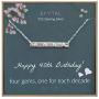 EFYTAL 40th Birthday Gifts for Women, 925 Sterling Silver Four CZ Bar Necklace For Her, 4 Decade Jewelry 40 Years Old