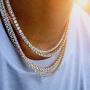 LARDROK Hip Hop Bling Arrow Cubic Zirconia Bling Sparking Wedding Gift Boy Men Cool Tennis Long Chain Tennis Cz Necklace