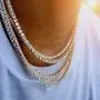 LARDROK Hip Hop Bling Arrow Cubic Zirconia Bling Sparking Wedding Gift Boy Men Cool Tennis Long Chain Tennis Cz Necklace