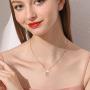 TRISHULA Rose Gold Cat Necklace,925 Sterling Silver Opal Cat Pendant Necklace Mothers Day Jewelry Gift for Women Girls (Gift Box Included)