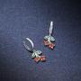 Cherry Earrings 925 Sterling Silver Cute Fruit Dangle Drop Huggies Earrings for Girl Hypoallergenic Earrings for Women Sensitive Ears Cherry Jewelry Cherry Gifts for Women