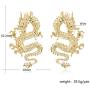 Vintage Chinese Style Dragon Stud Earrings Trendy Punk Animal Totem Earrings 2020 Unique Chic Metal Dragon Statement Earrings Dainty Gold Plated Earring for Women Girls Jewelry