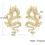 Vintage Chinese Style Dragon Stud Earrings Trendy Punk Animal Totem Earrings 2020 Unique Chic Metal Dragon Statement Earrings Dainty Gold Plated Earring for Women Girls Jewelry