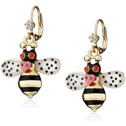 Betsey Johnson Bumble Bee Drop Earrings