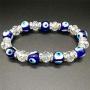 Homelavie Blue Eye Crystal Bead Bracelet Evil Eye Bling Stretch Bracelets Protection Good Lucky Amulet for Girls Women