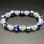Homelavie Blue Eye Crystal Bead Bracelet Evil Eye Bling Stretch Bracelets Protection Good Lucky Amulet for Girls Women