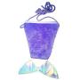 GOEXPLAK 6-Piece Princess Dress Up Game Jewelry Gift Box Set Sequins Mermaid Tail Coin Purse Necklace Bracelet Ring Pearl Earrings Gifts for Girls (Dream Purple Tail)