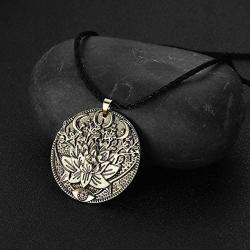 Chengxun Moon Goddess Lotus Flower Evil Eye Amulet Charm Necklace Talisman Wiccan Jewelry