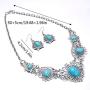 Simsly Baroque Necklace Silver Necklaces Chain and Earring Set for women and Girls