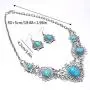 Simsly Baroque Necklace Silver Necklaces Chain and Earring Set for women and Girls