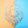 LOYALLOOK Crystal Bridal Jewelry Set for Women Rhinestone Necklace Earrings Bracelet Wedding Bridesmaid Gifts fit with Wedding Dress