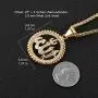 HZMAN Cubic Zirconia Allah Gold Pendant Necklace Middle East Charm Islam Round Pendant HZMAN Cubic Zirconia Allah Gold Pendant Necklace Middle East Charm Islam Round Pendant