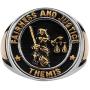 HZMAN Greek goddess Themis stainless steel fashion gold silver vintage mens jewelry ring