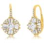 MIA SARINE Sterling Silver Cluster Drop Antique Look Cubic Zirconia Leverback Earrings for Women