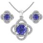Belinda Jewelz Sterling Silver Knot Birthstone Earrings and Pendant Necklace Set