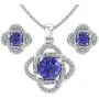Belinda Jewelz Sterling Silver Knot Birthstone Earrings and Pendant Necklace Set Belinda Jewelz Sterling Silver Knot Birthstone Earrings and Pendant Necklace Set