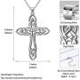 Besilver Celtic Triskele Lion of Judah Magen David Star Pendant Necklace for Men Woment Sterling Silver Celtic Cross Jeuse Faith Religious Amulet Jewelry