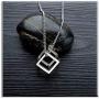 Xusamss Fashion Titanium Steel Hollow Cubic Pendant Necklace,22'' Link Chain